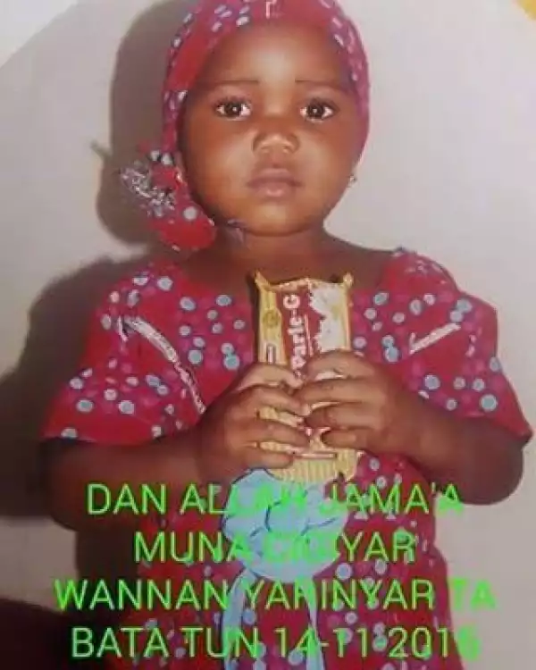 Photo: Little girl declared missing in Kano State
